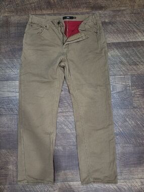 Men's Cargo Pants Heavy Fleece Lined in Khaki Size 36 X 34 Gorpcore